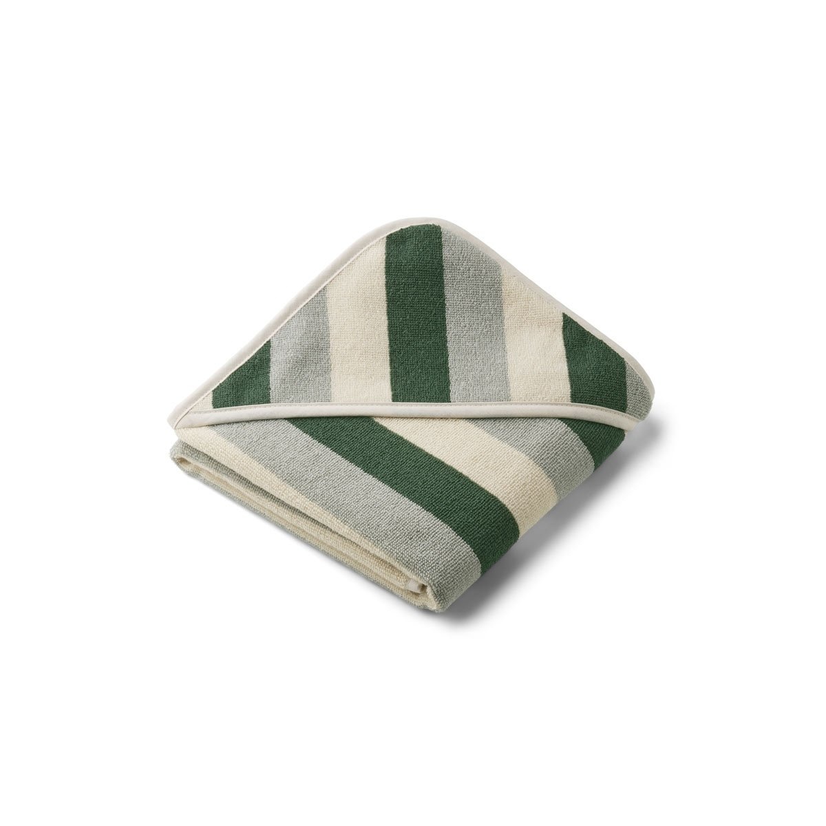Alba Hooded Baby towel Green/Sandy/Dove blue