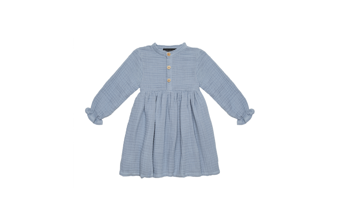 High Waist Dress: Blue Fog