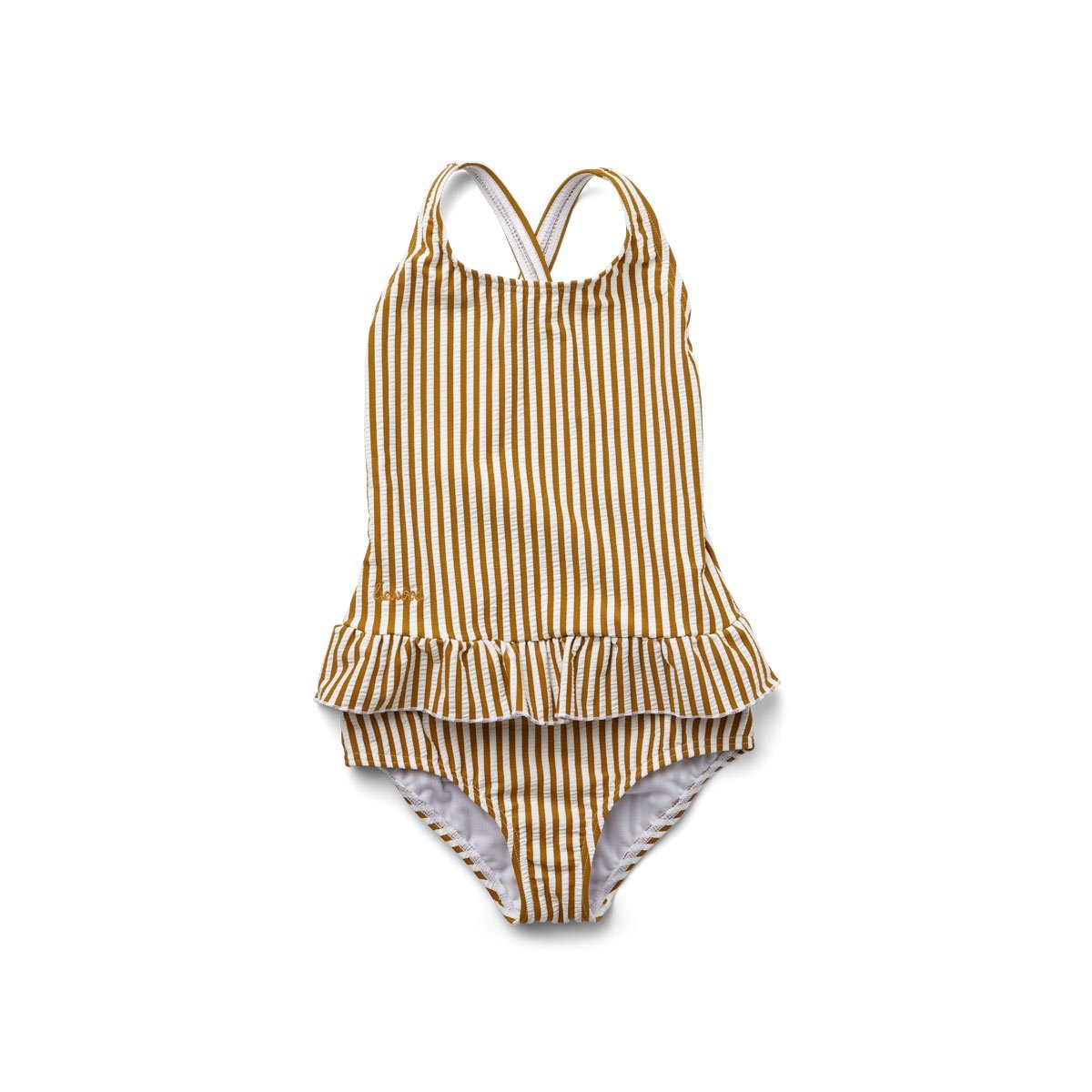 Amara swimsuit seersucker Mustard / White