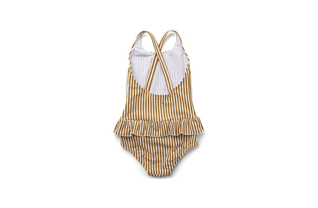 Amara swimsuit seersucker Mustard / White