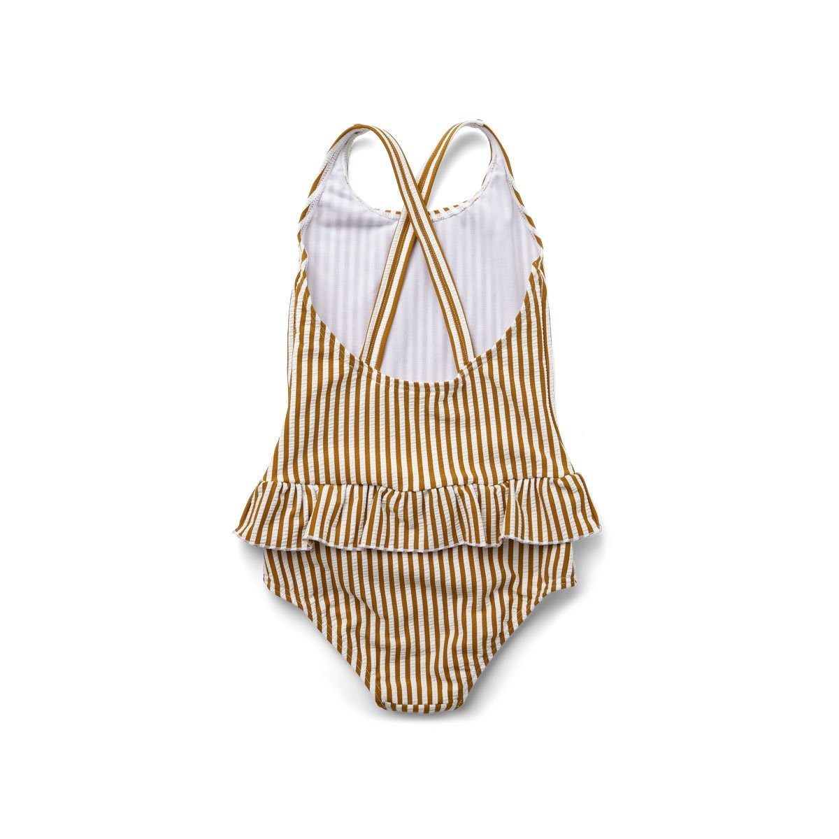Amara swimsuit seersucker Mustard / White