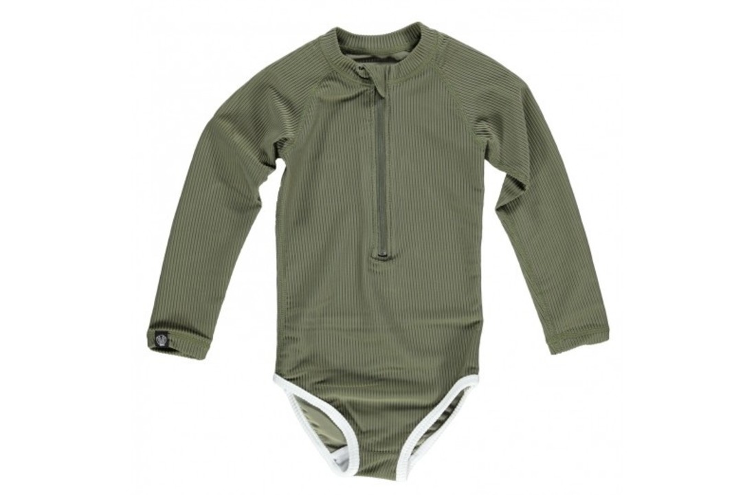 Palm Ribbed Olive Suit