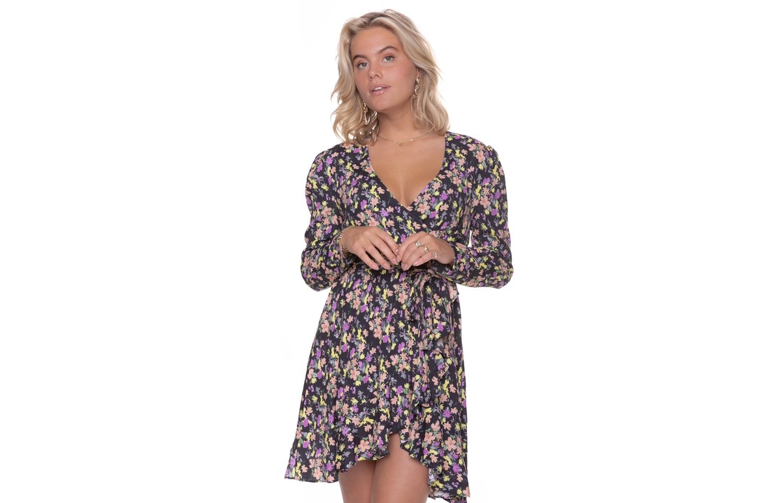 Ziggy flower mini wrap dress women multicolor