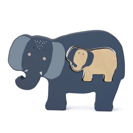 Houten baby puzzel - Mrs. Elephant