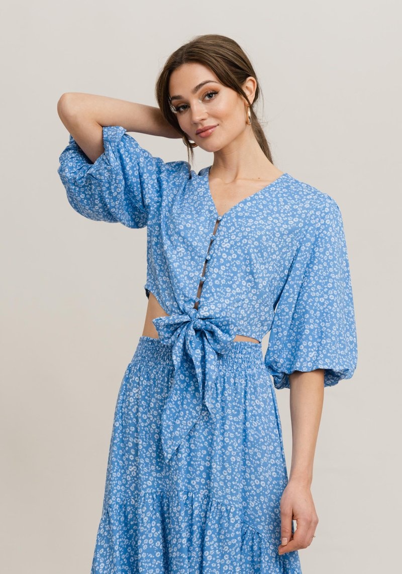 TELMA KNOT TOP Blue Print