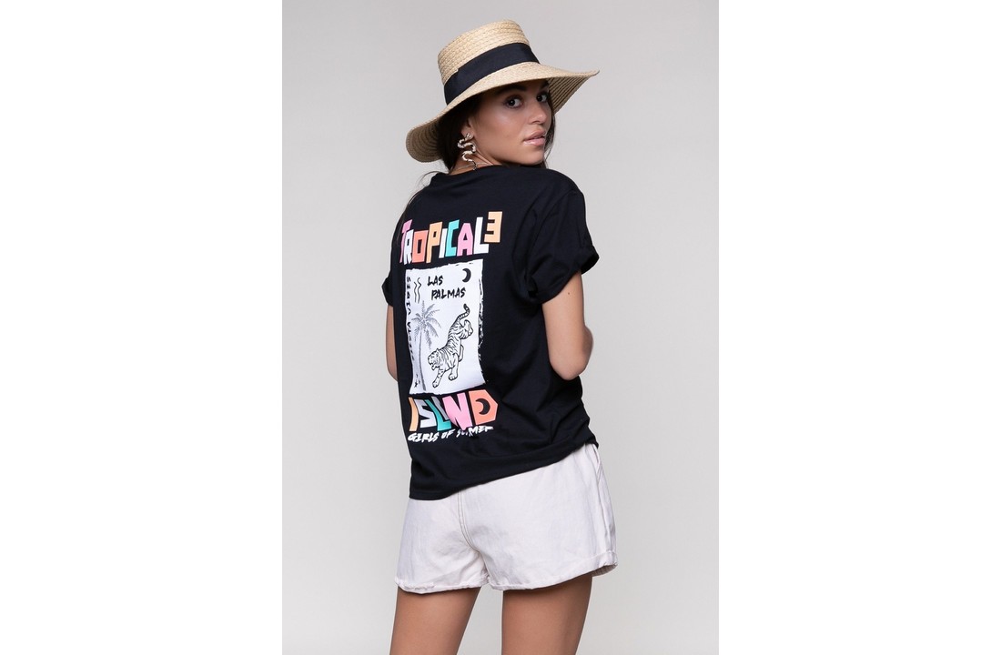 Tropicale Island Boxy Tee Women Black