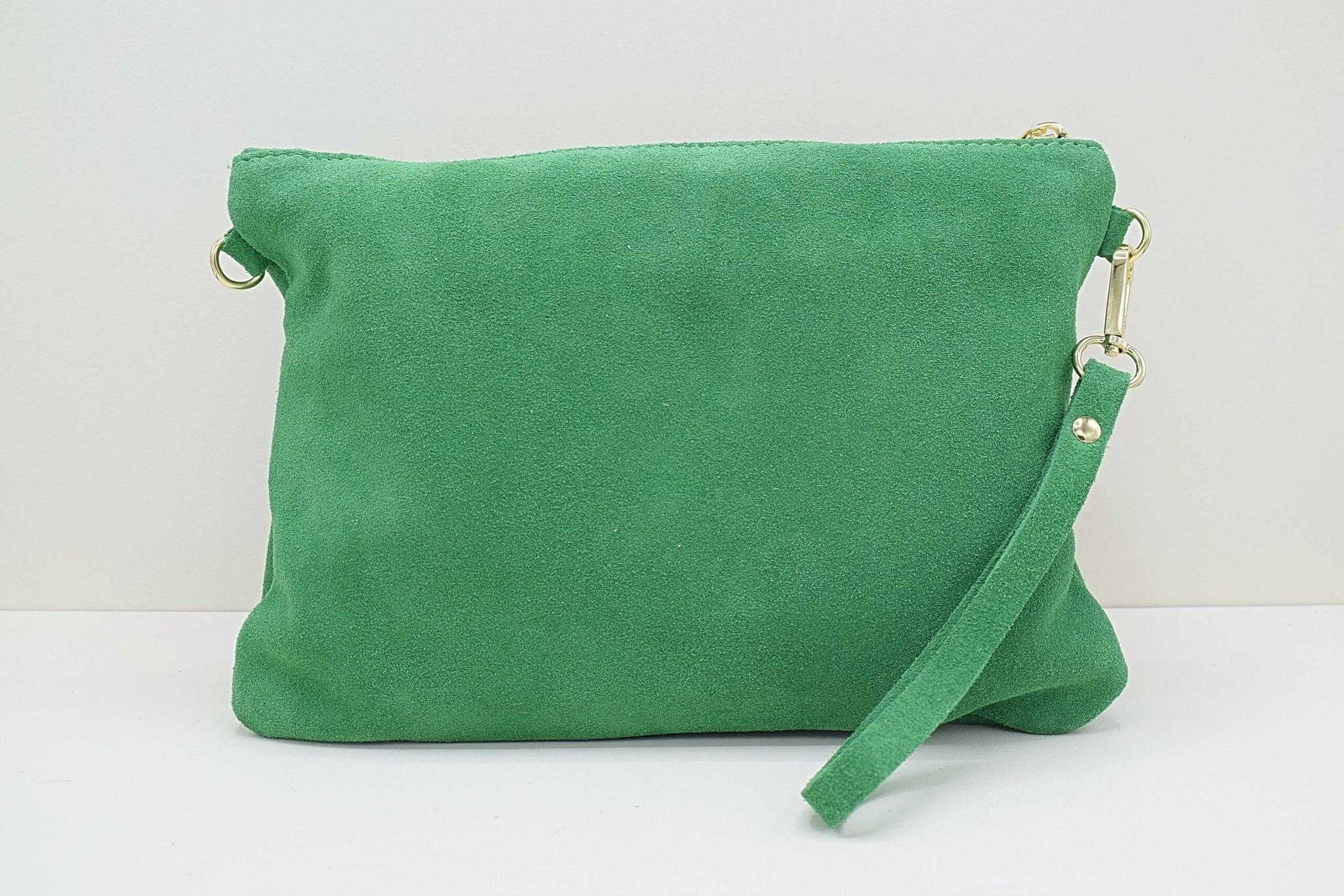 Ted clutch green suede