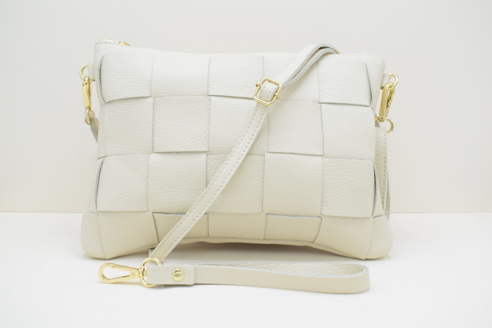 Ted clutch creme leather