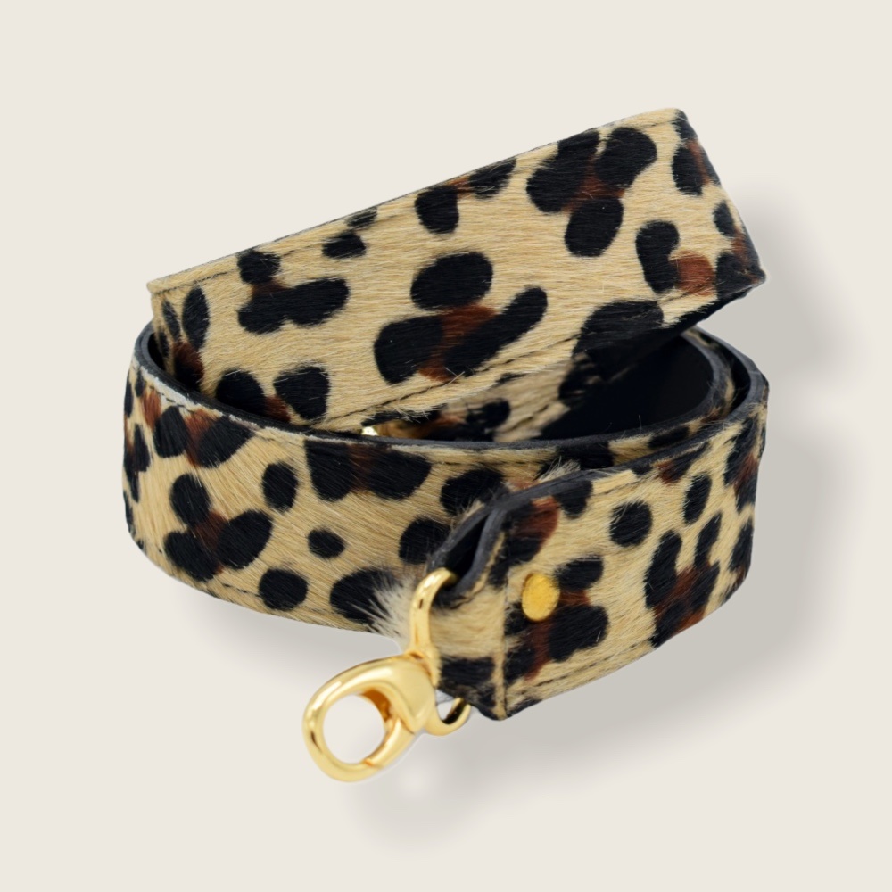 Bagstrap M/L leopard goud