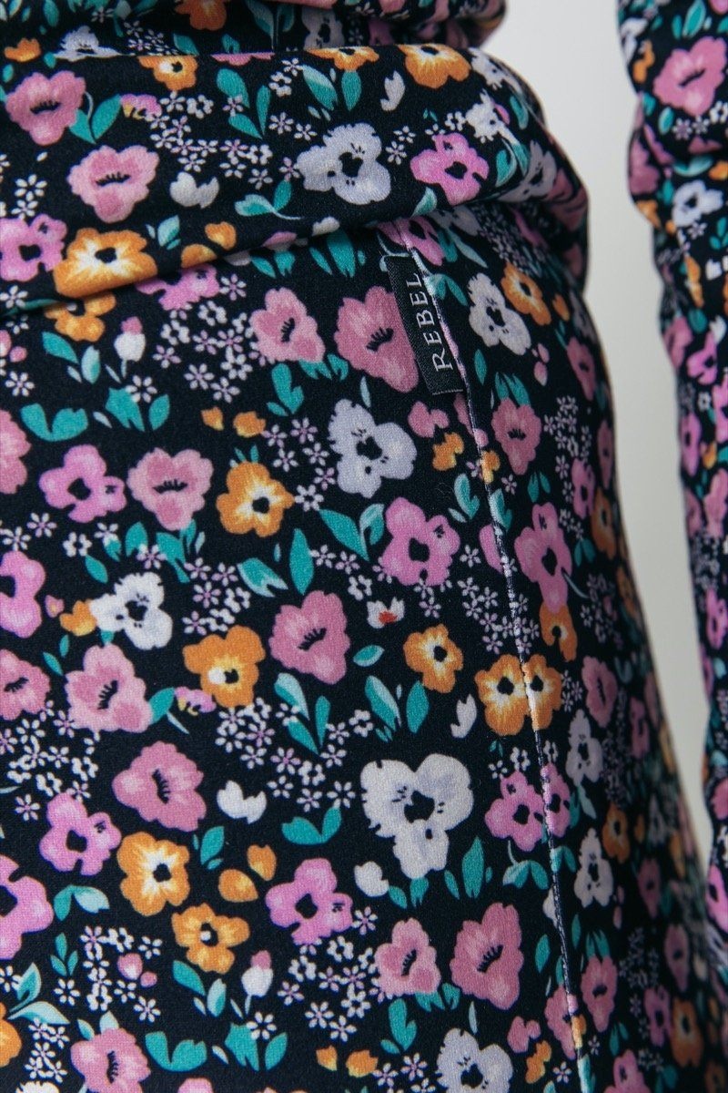 Mini Flower Peached Flare Pants Multicolor