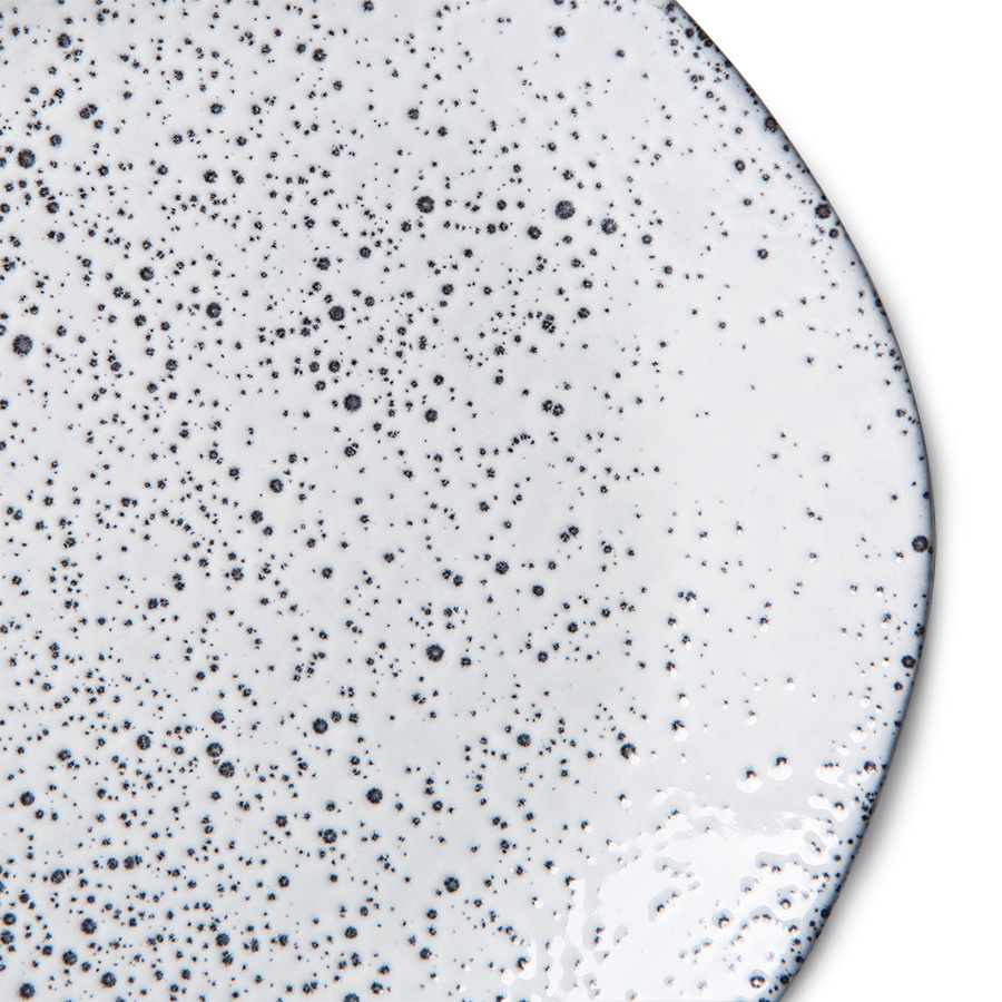 Gradient ceramics dessert plate cream