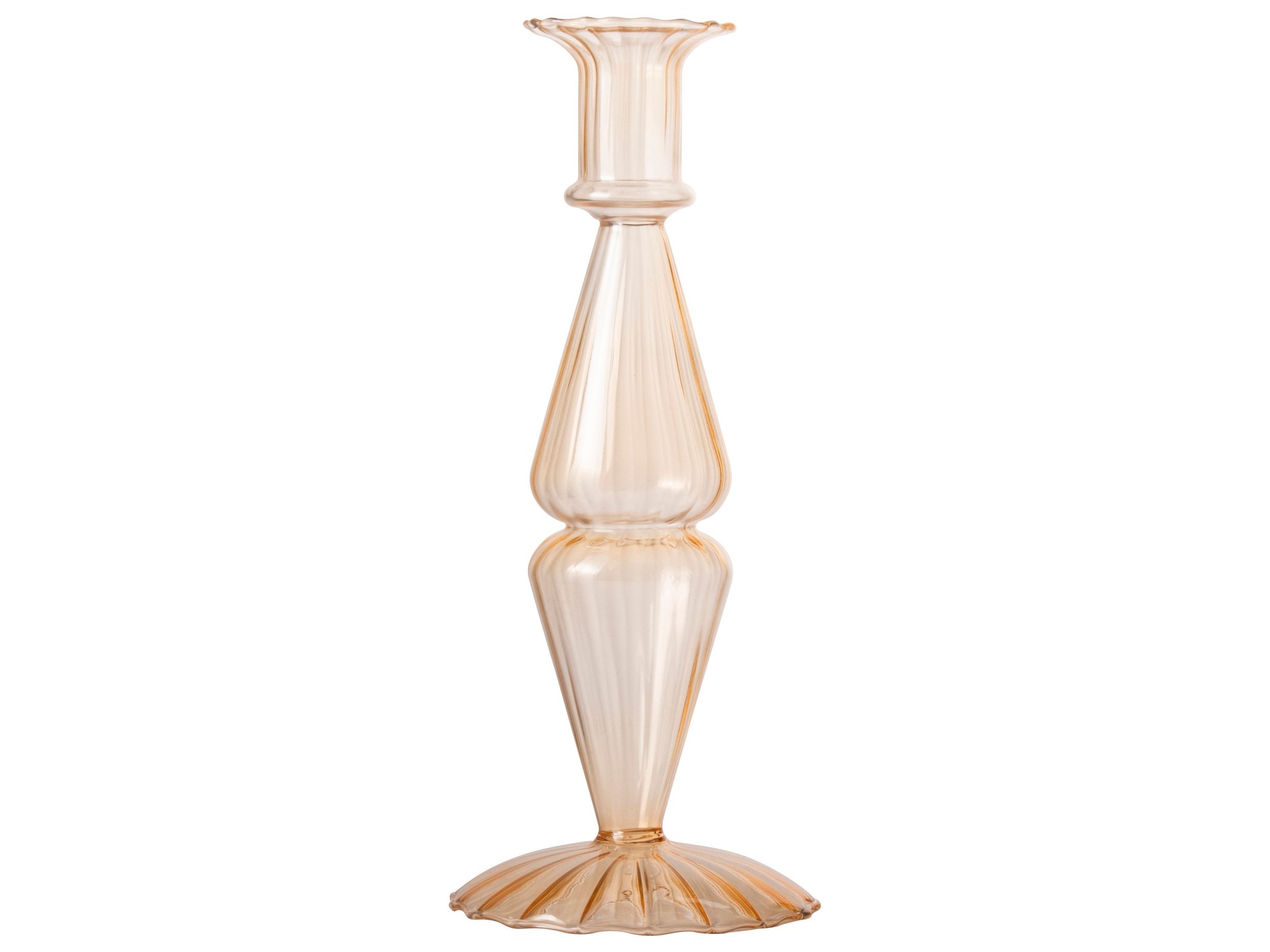 Dinerkaarshouder glas 9x20cm geel