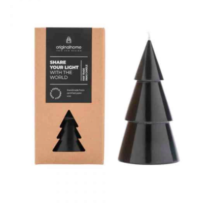 Xmas tree candle black - L