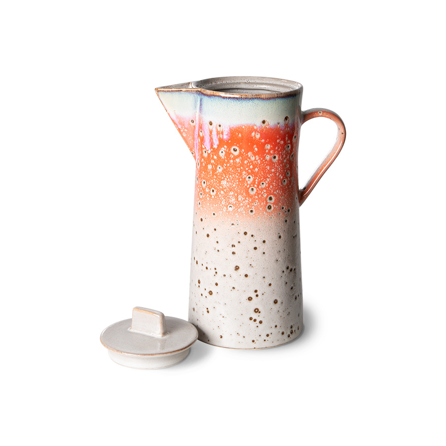 70s ceramics: coffee pot, asteroids