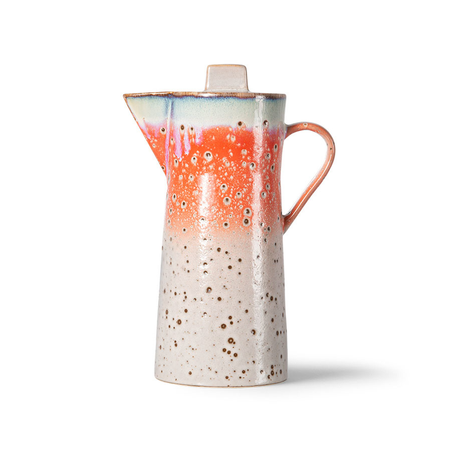70s ceramics: coffee pot, asteroids