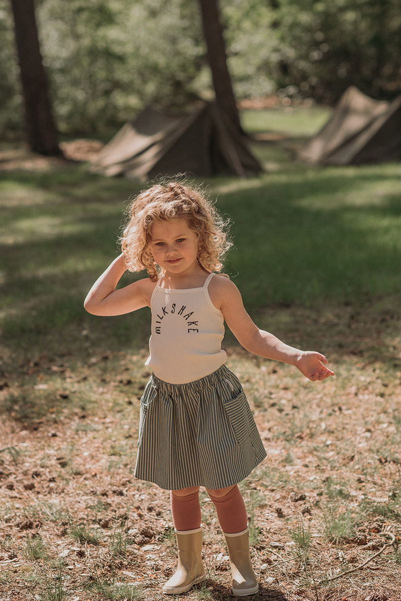 Skirt denim stripe