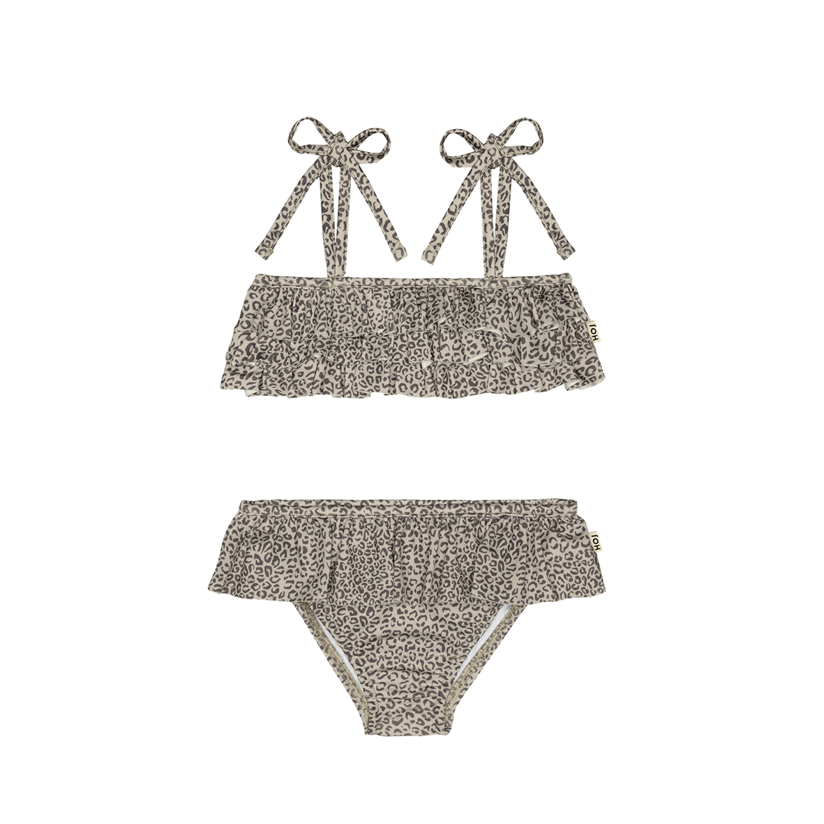 Fringe Bikini - Charcoal Little Leopard