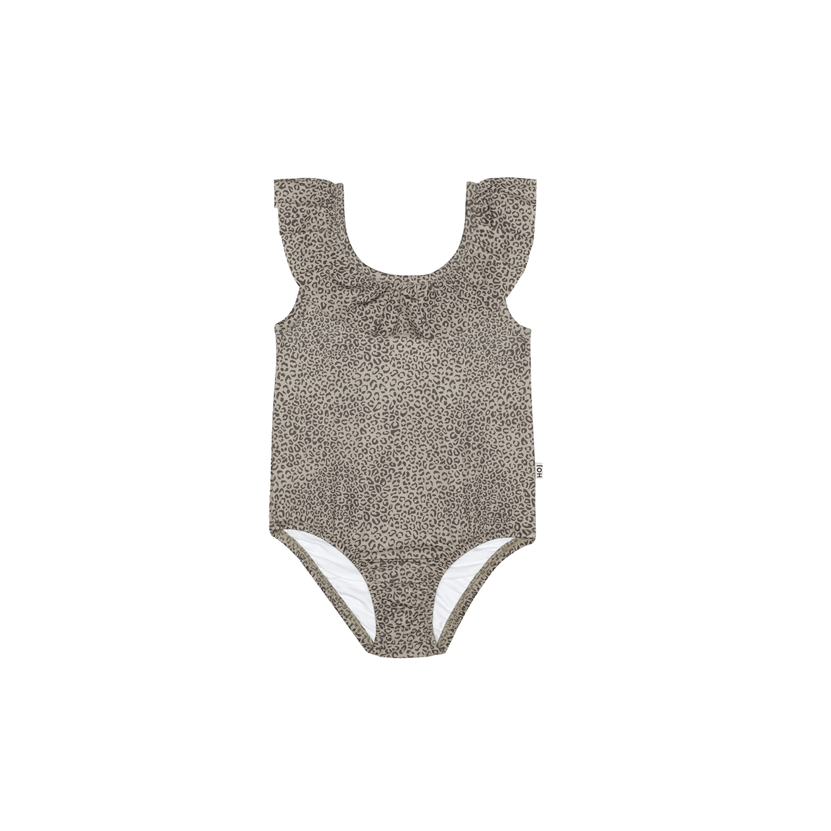 Frill Swimsuit - Charcoal Little Leopard