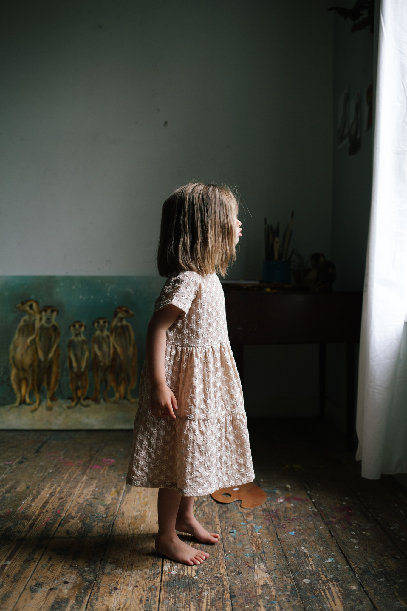 Betty flower dress sand