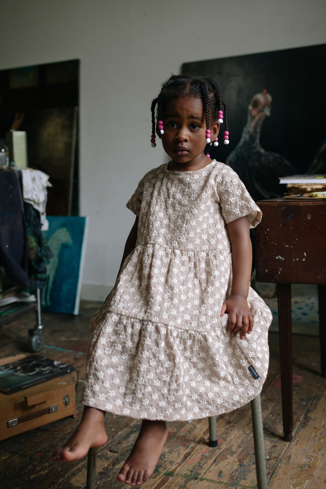 Betty flower dress sand