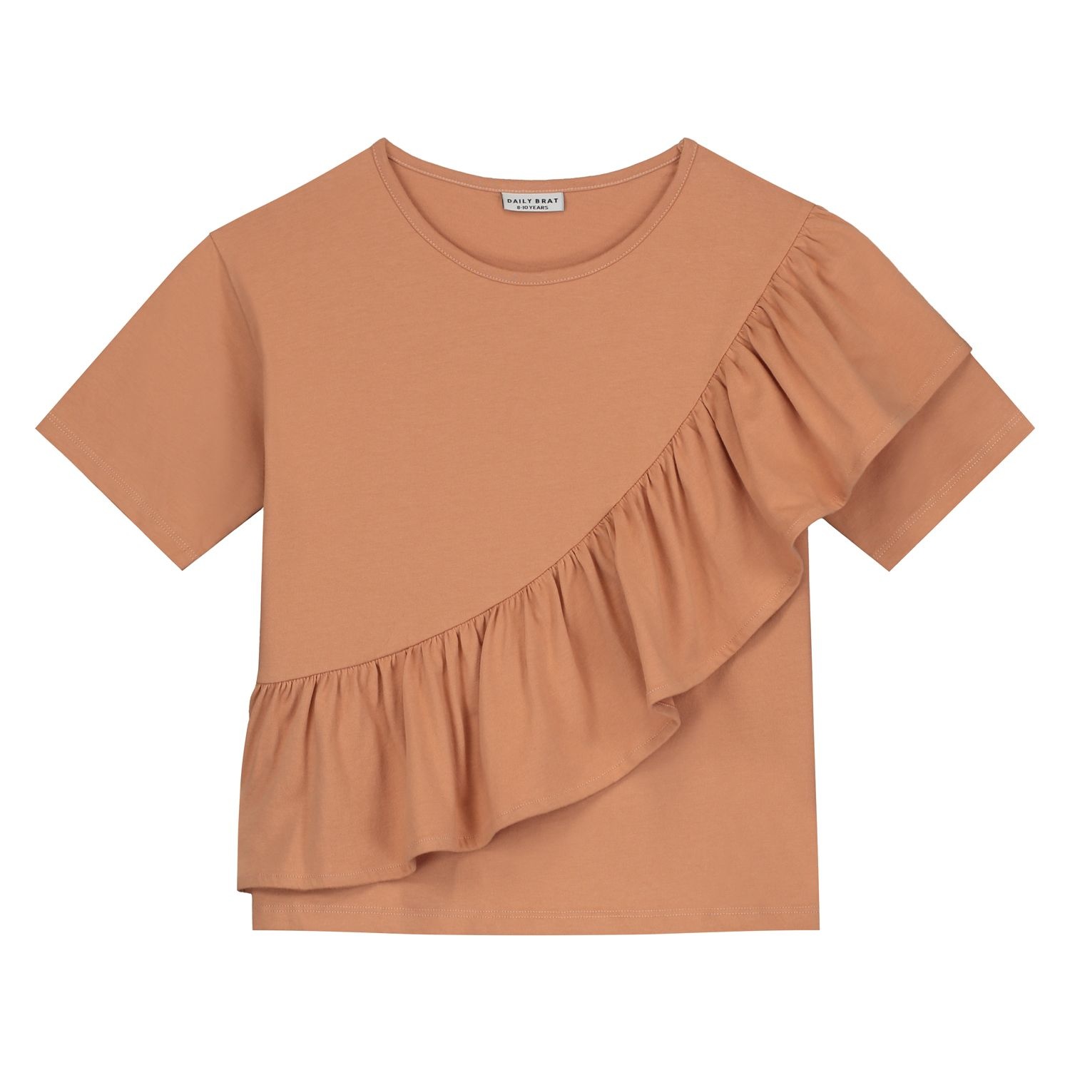 Frenchie ruffle t-shirt pale stone