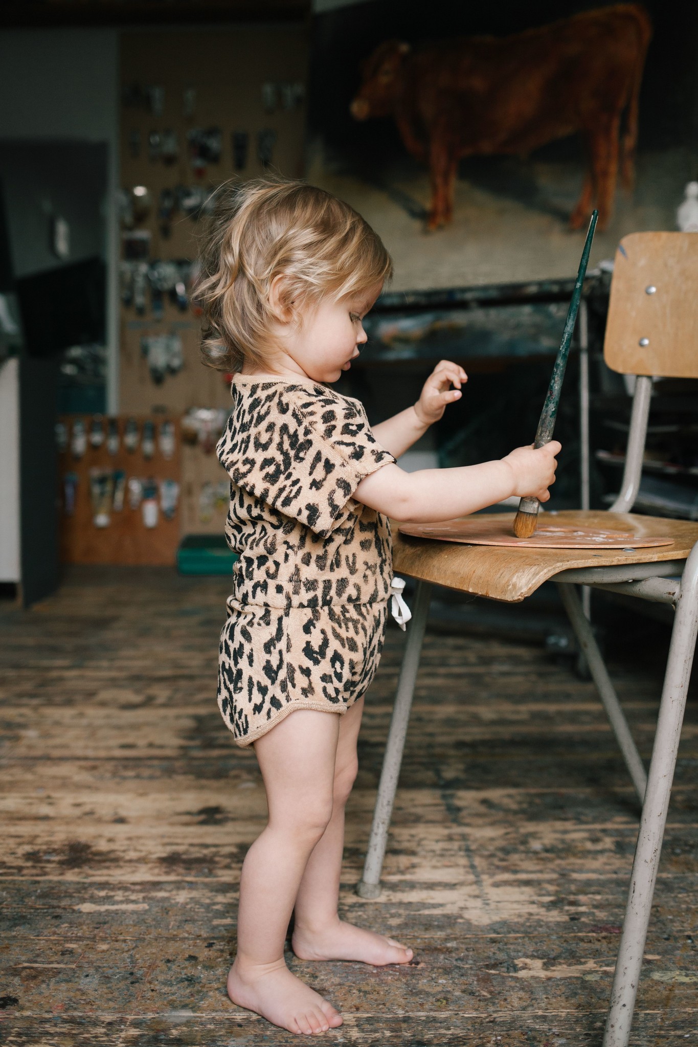 Joe leopard suit sand
