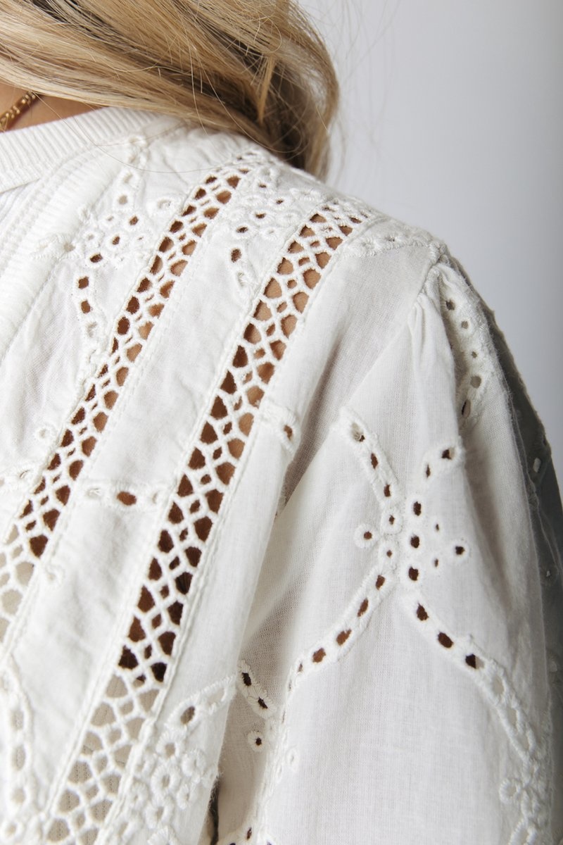 Sandy Broderie Anglaise Maxi Kimono Dress White