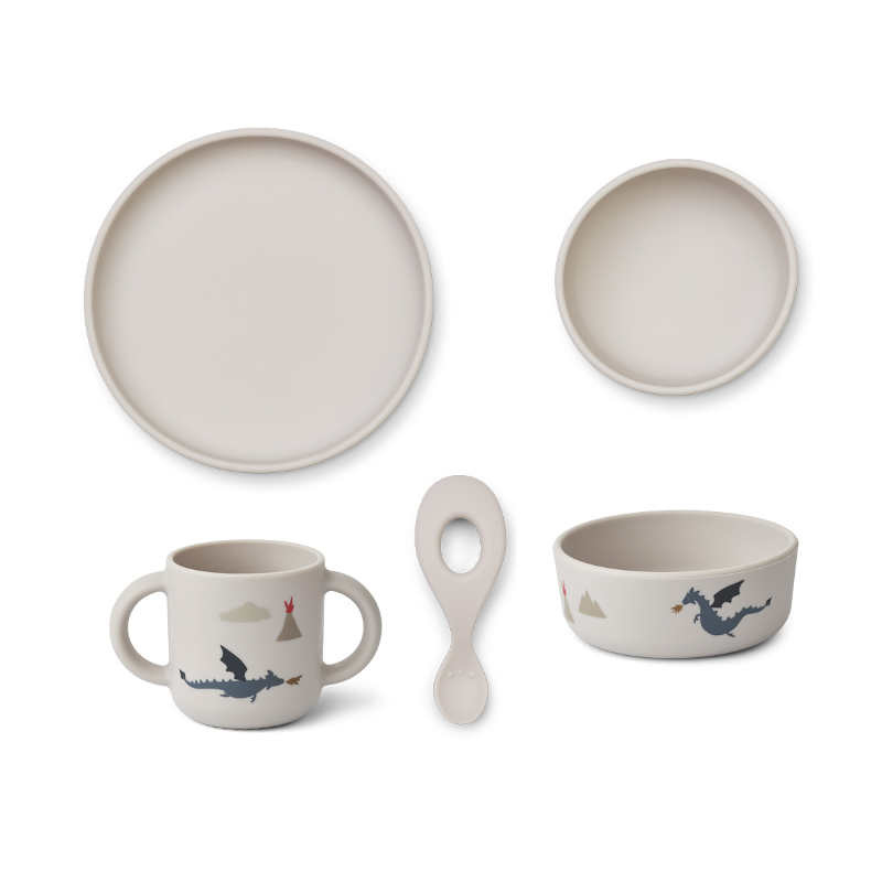 Vivi printed silicone set 0104 Little dragon / Dark sandy mix