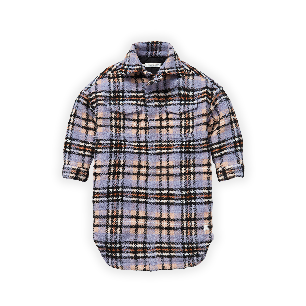Boucle check coat Ice purple