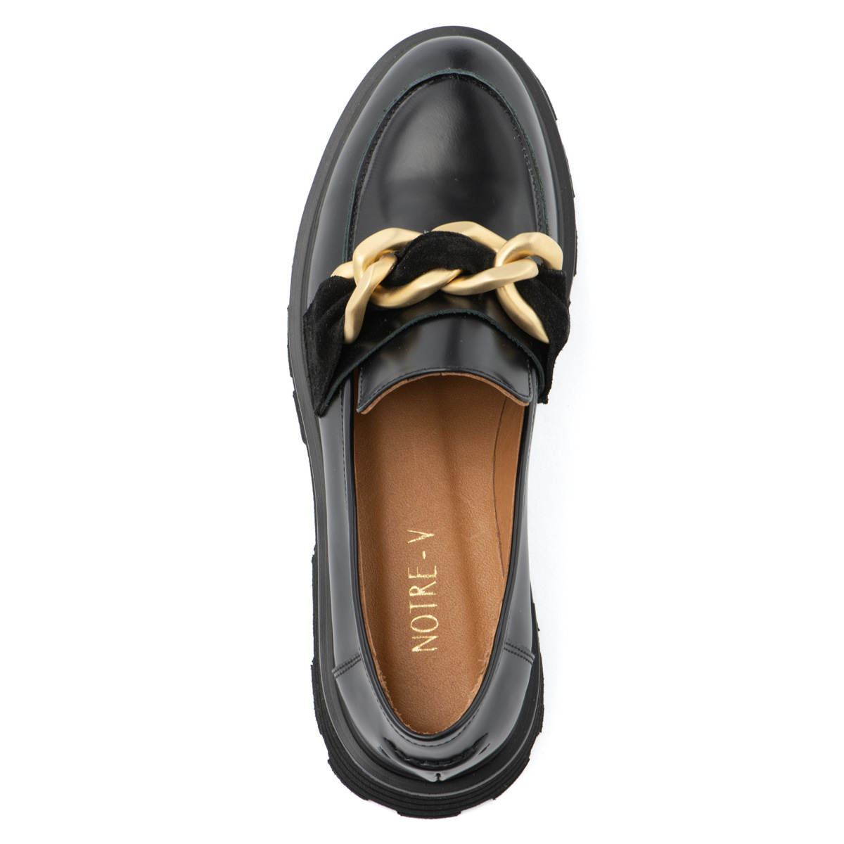 Loafers black bow/chain 368-9