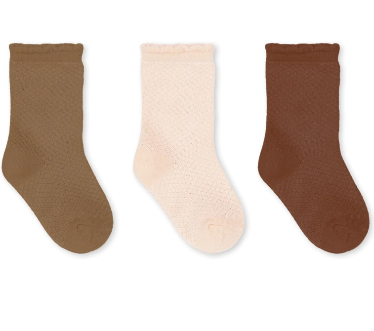 Pointelle socks 3 pack Picante/sun/tiger