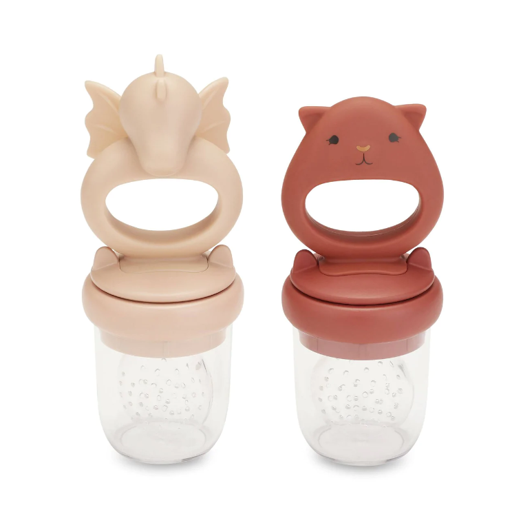 2 PACK FRUIT FEEDING PACIFIER DRAGON ROSE SAND/COPPER BROWN