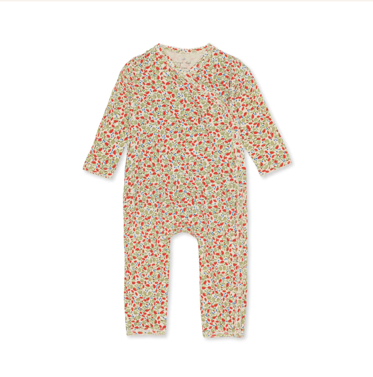 BASIC NEWBORN ONESIE GOTS CARNATIONS