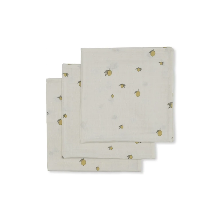 3 pack muslin lemon