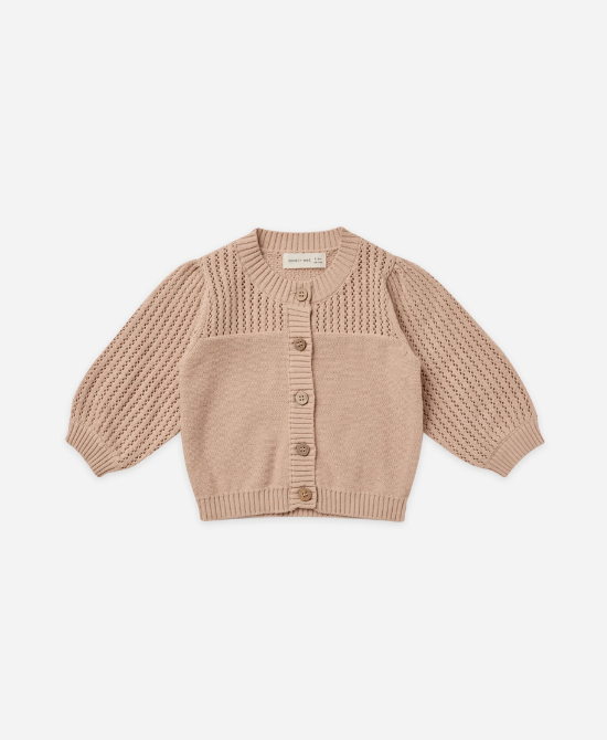 Pointelle Knit Cardigan | Blush