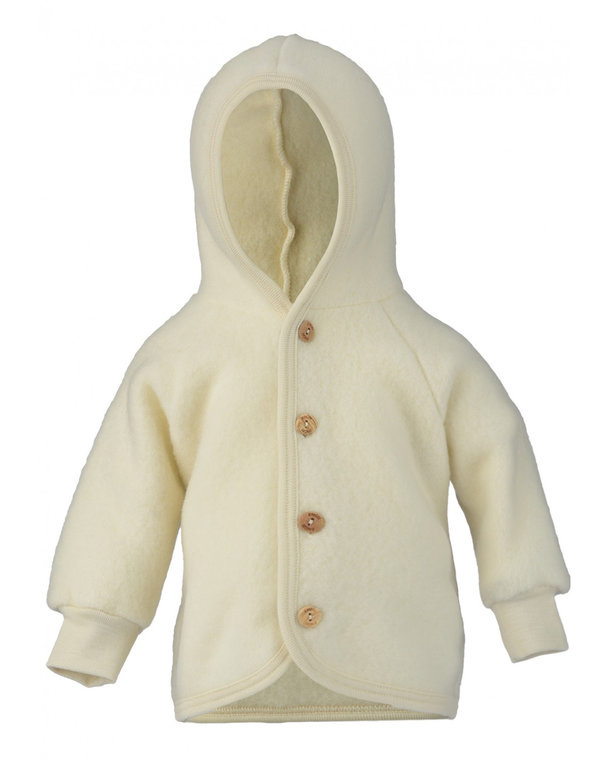 Hooded Jacket with Buttons Natural
