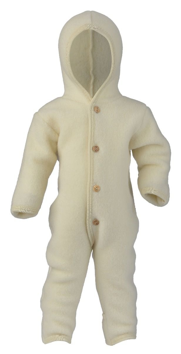 Hooded Overall with buttons Natural