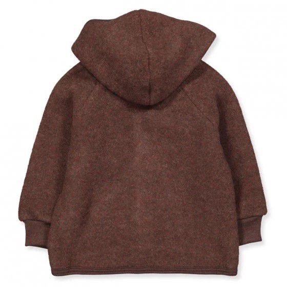 Hooded Jacket with Buttons Cinnamon Melange