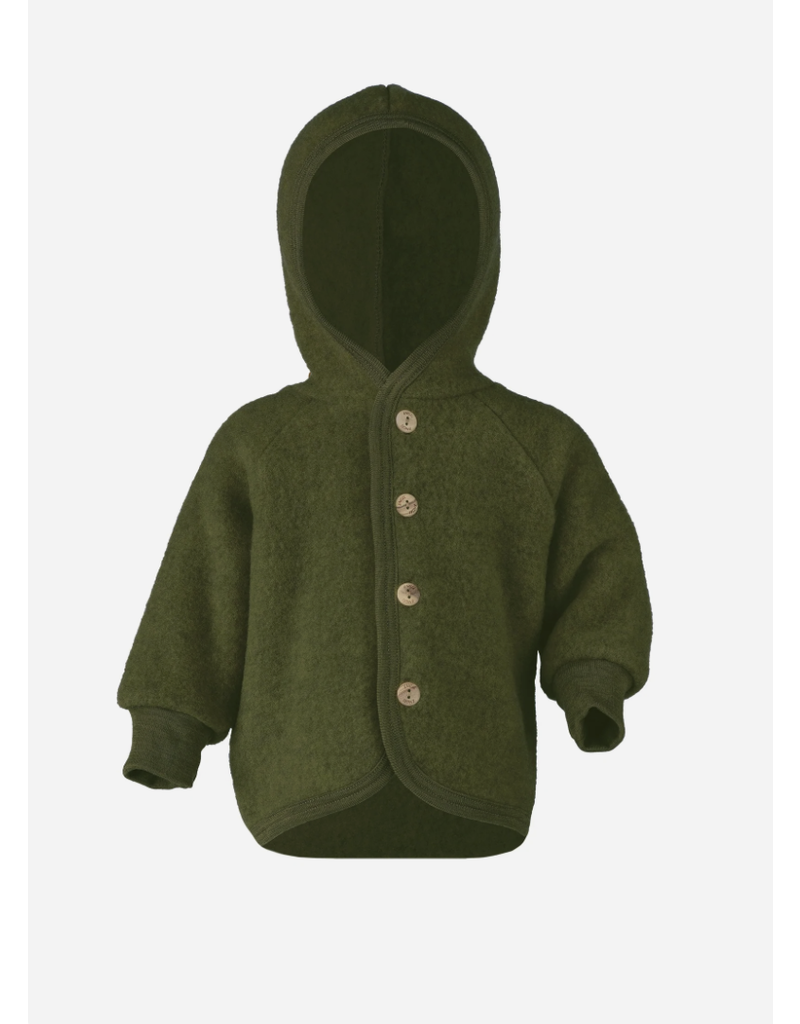Hooded Jacket with Buttons Reed Melange