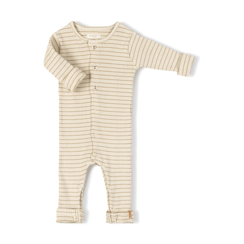 Rib Onesie Biscuit Stripe