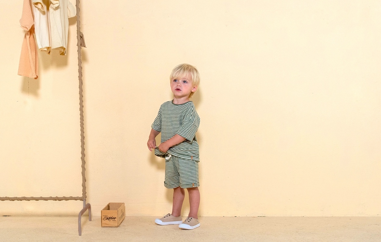 Lace Short Khaki Stripe