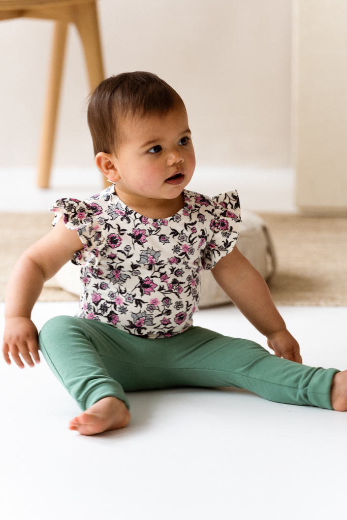 Ruffled Bodysuit Very Berry Flower