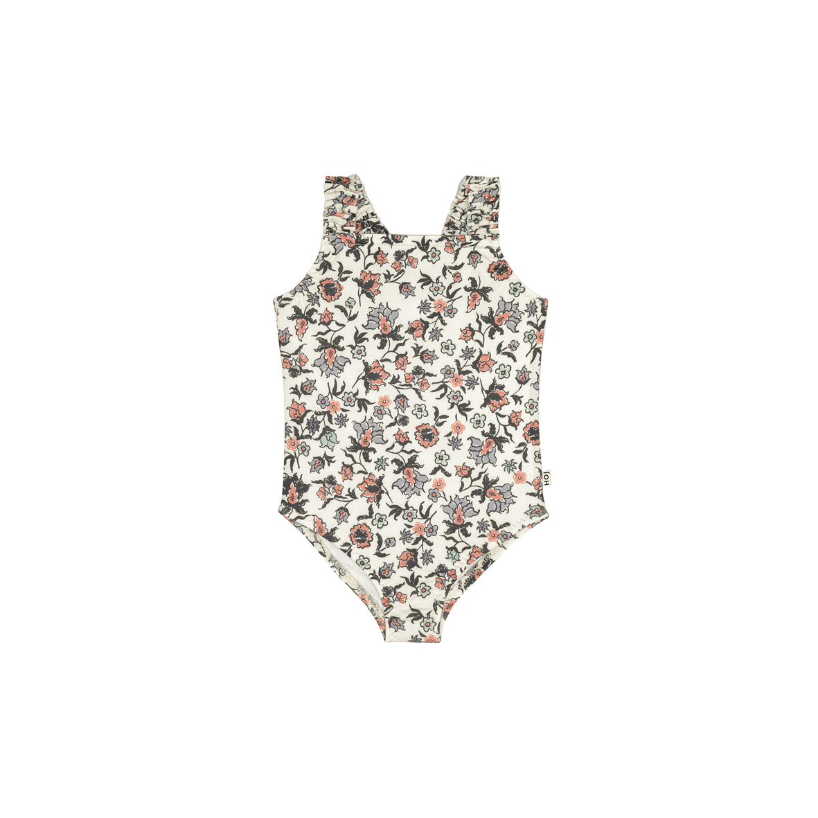 Smocked Swimsuit Spicy Blush Flower