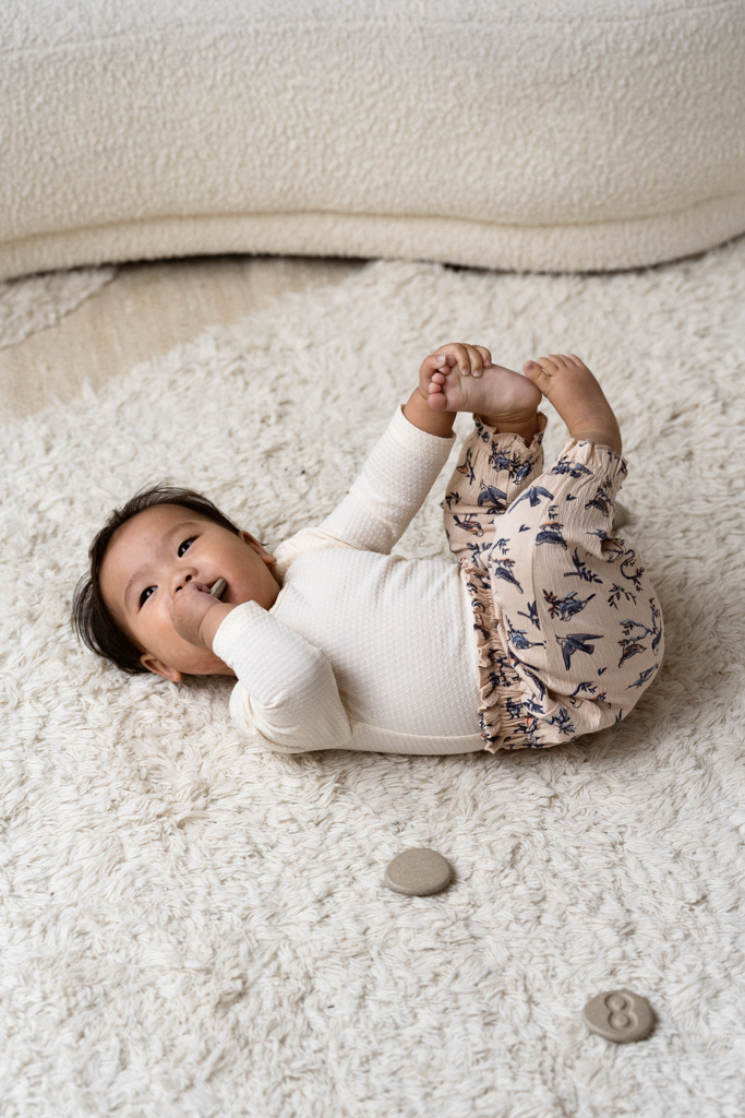 Puff Shoulder Bodysuit Cream Pointelle