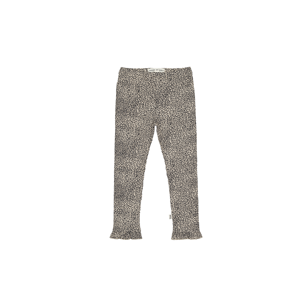 Rib Frill Leggings Charcoal Little Leopard