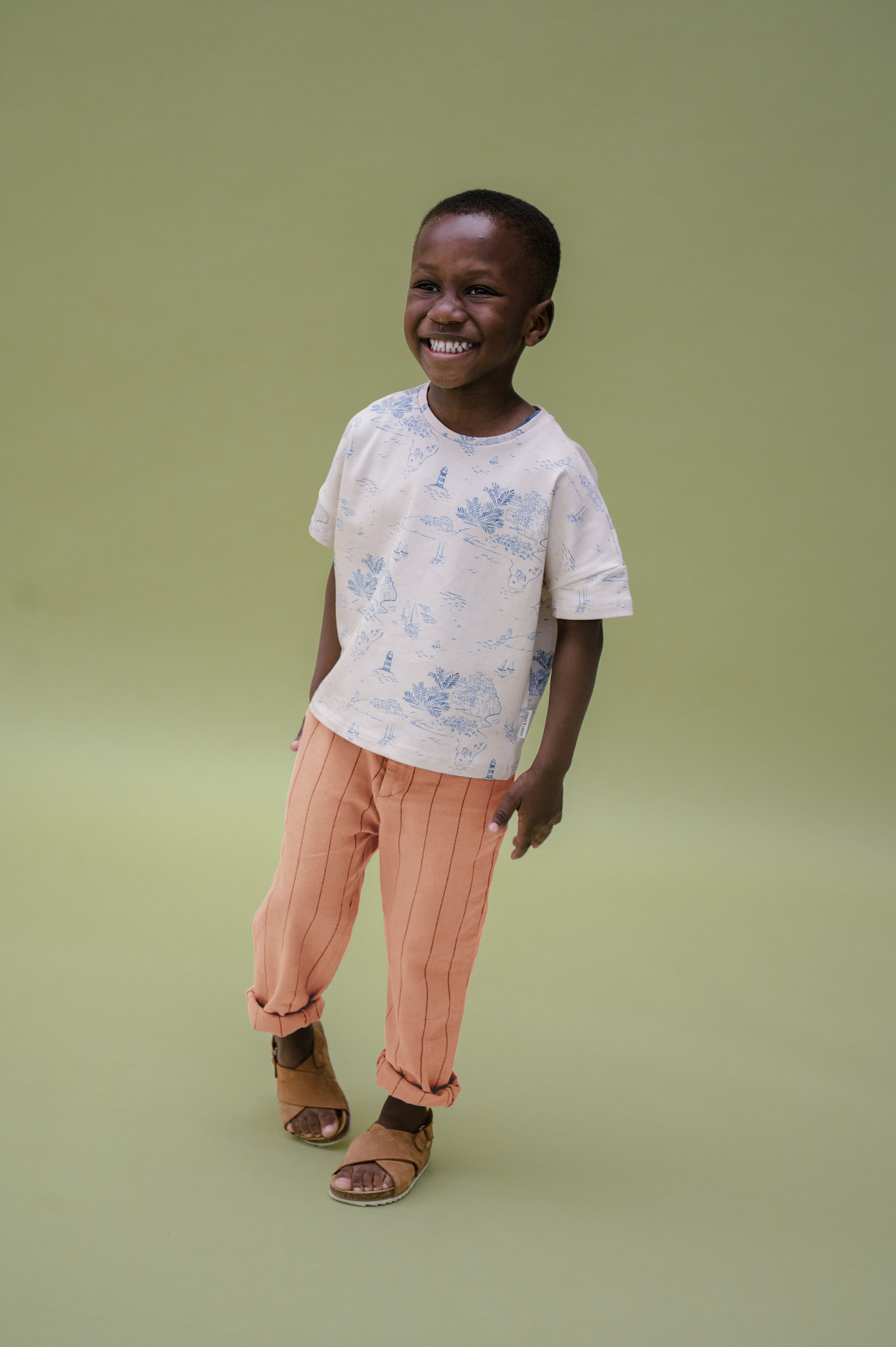 Chino pants stripe print