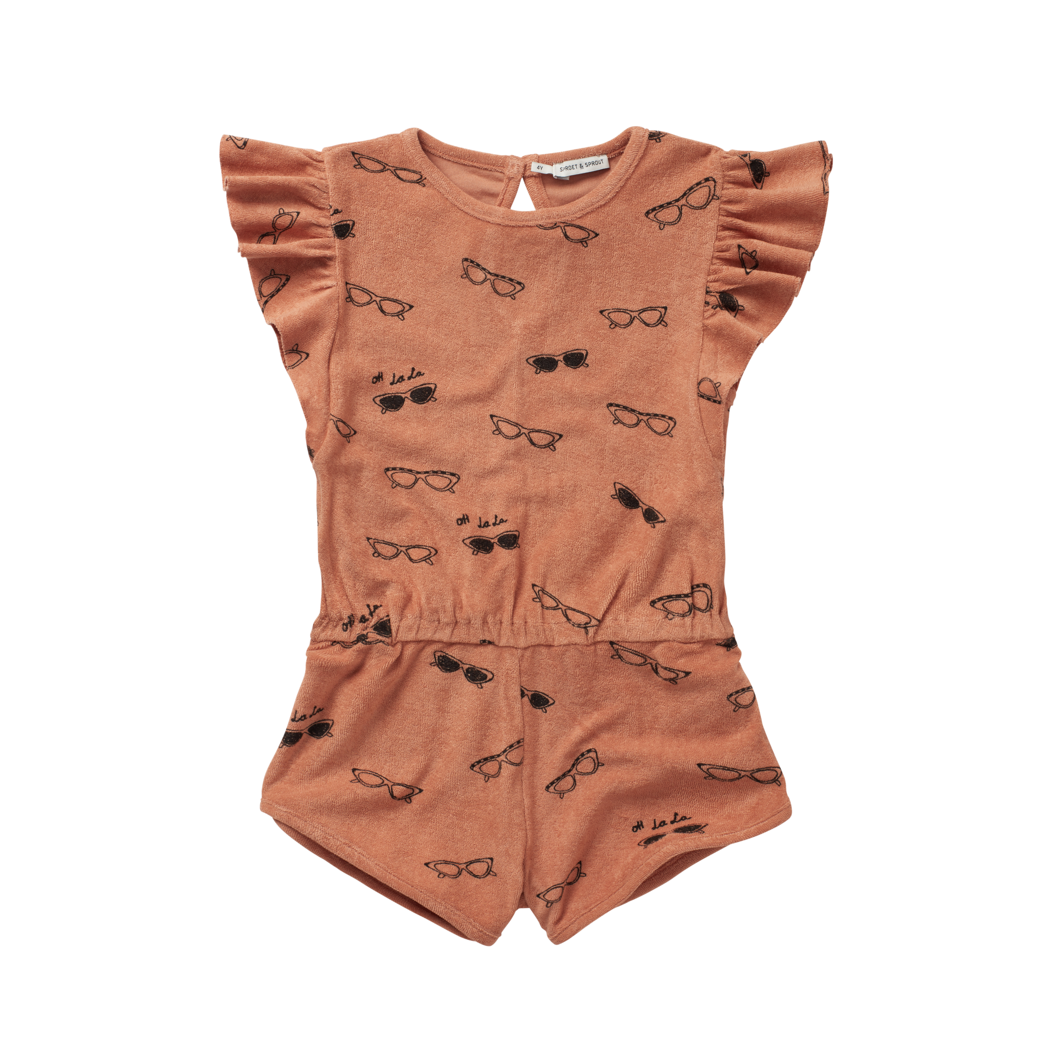 Jumpsuit ruffle shades print