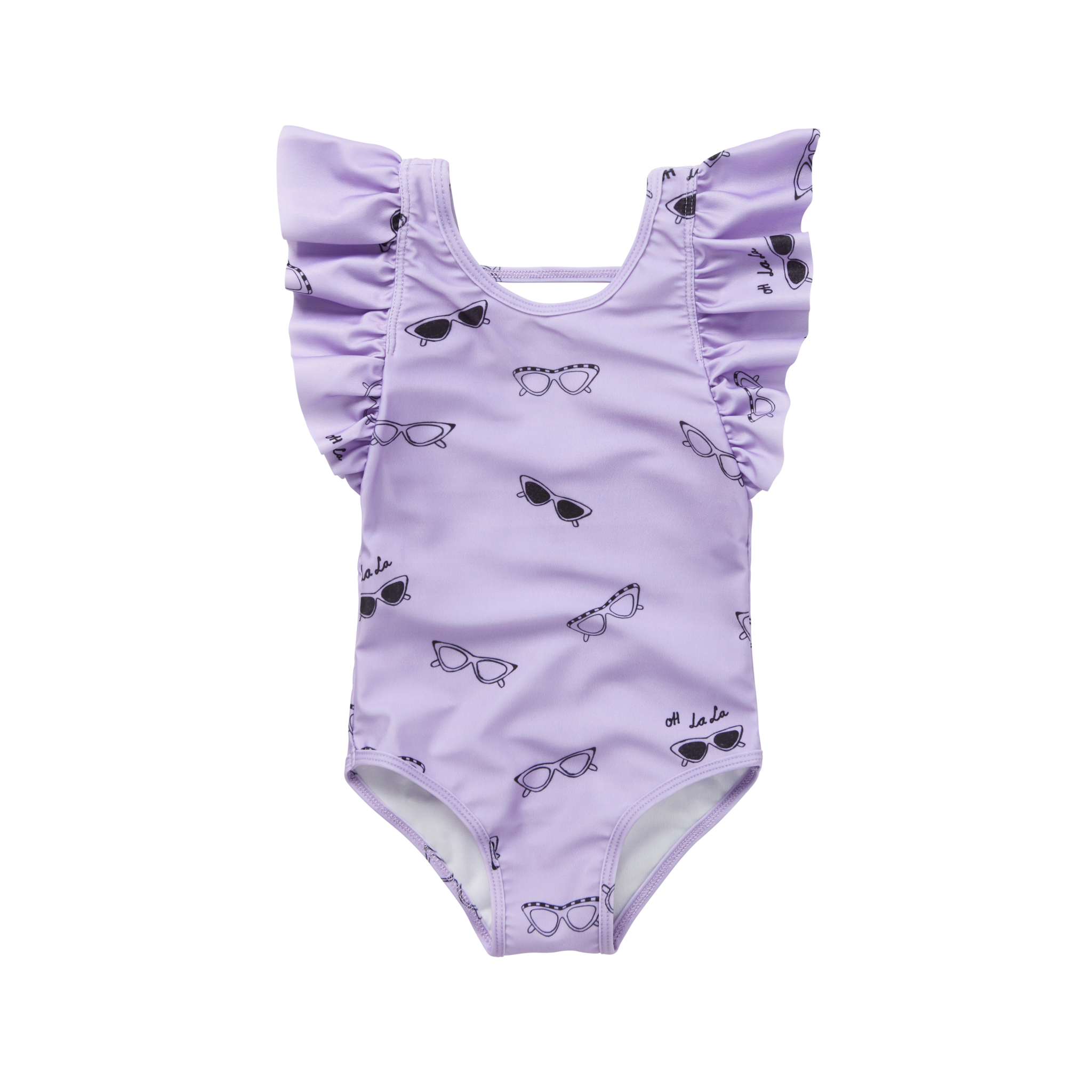 Swimsuit ruffle shades print
