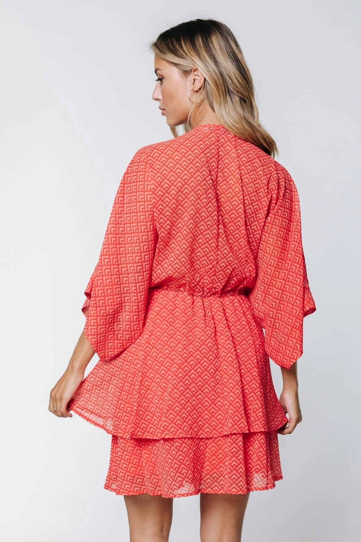 Mencia Two Layer Mini Dress Bright Orange