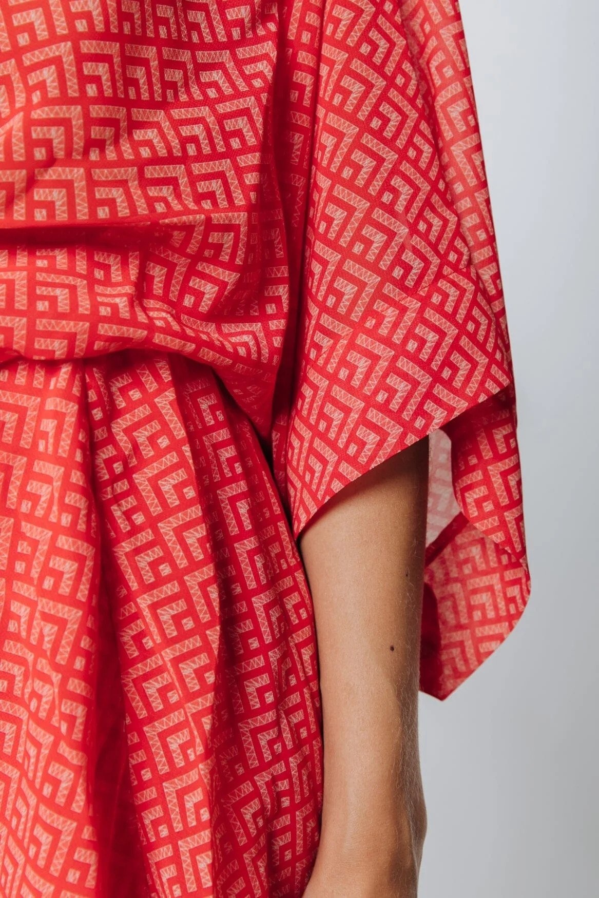 Mencia Two Layer Mini Dress Bright Orange